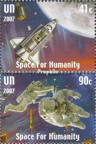 Nations unies - Nouveau York 1075-1076 oblitéré 2007 mondiale de l'espace - Photo 1/1