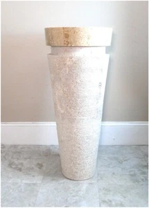 Mid Century Modern Marble Stone Cone Pedestal Sink - Picture 1 of 5