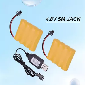 2X4,8V 700mAh Ni-Cd AA Batterie Pack Wiederaufladbar Akku SM-2P Stecker RC Car - Bild 1 von 14