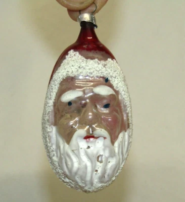 West German Antique Red Glass Santa Vintage Christmas Ornament 1950's - Image 1 of 4