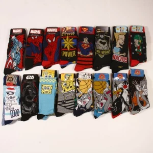 2 pares de calcetines crew de Marvel Comics, DC Comics, Nickelodeon, Beavis y Butt-Head 6-12 - Imagen 1 de 25