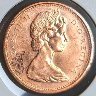 1973 1 Cent Error. Struck Through Grease Uncirculated, Red; Missing Letters - Image 1 of 3