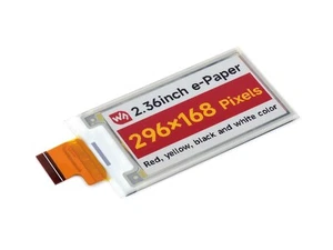 2.36inch E-Paper (G) raw display 296 × 168 Red/Yellow/Black/White Waveshare - Picture 1 of 8