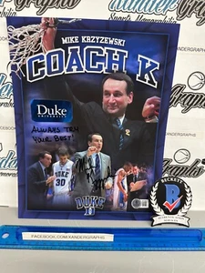 MIKE KRZYZEWSKI SIGNED AUTOGRAPHED 8X10 BASKETBALL PHOTOGRAPH-BECKETT BAS COA - Picture 1 of 4