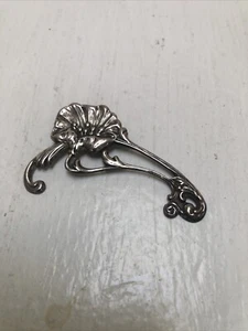 Broche Vintage Plata Esterlina Prendedor Flor Modernista 2.75 pulgadas - Imagen 1 de 5