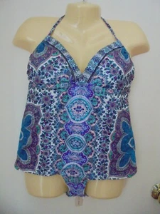 Nanette Lepore Paros Paisley Miel Tankini Set Talla L Etiquetas - Imagen 1 de 5