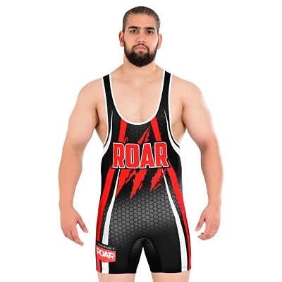 ROAR Men’s Wrestling Singlet Sports Gym Powerlifting Bodybuilding Vest Top - Image 1 of 4