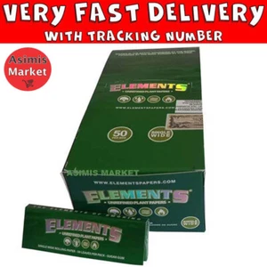 Elements Unrefined Plant Rolling Papers 1x Full Box 50x Packs Regular Small Size - Picture 1 of 3