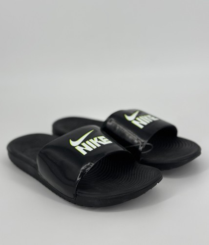 Sandali Nike Slides ragazzi 7Y Kawa Fun neri bianchi volt spremitura DD3242 001
