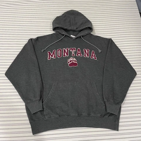 Ouray Sportswear Montana Grizzlies Pullover Hoodie Sweatshirt Mens Sz Large Gray Cover