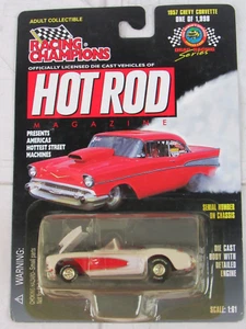 Racing Champions Hot Rod Magazine White 1957 Chevy Corvette - Picture 1 of 5