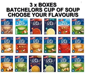 3 X Boxes Batchelors Cup A Soup - 12 Sachets - Choose Your Flavour - Picture 1 of 18