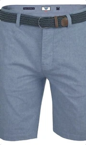 D555 DUKE MENS STRETCH OXFORD CHINO SHORTS WITH BELT size 42 -50 bnwt - Picture 1 of 8