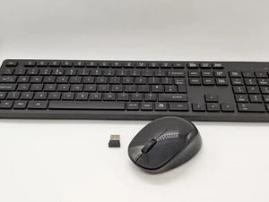 LeadsaiL wireless keyboard + mouse combo wireless USB for PC QWERTY black K786 - Afbeelding 1 van 23
