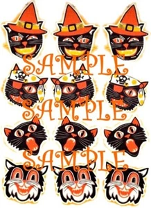 Halloween Black Cats Waterslide Decals - Picture 1 of 1