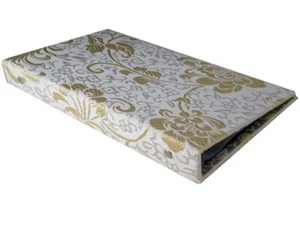 Cream & Gold Blossom/Branch design Silk Covered Credit card Business Card Holder - Picture 1 of 5