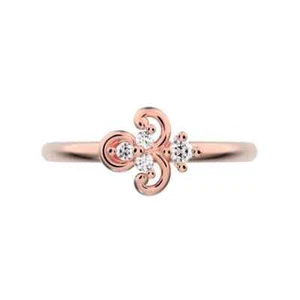 0.08CT Round Cut Lab Grown Diamond Women's Unique Style Ring In 10K Rose Gold - Picture 1 of 7