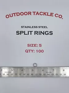 TALLA #5 Anillos Divididos Paquete de 100 Cuentas Acero Inoxidable HECHO EN EE. UU. Aborde de Pesca - Imagen 1 de 2