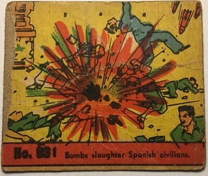 Vintage Card 1938 WS Corp The Nightmare of Warfare #931 Bombs Slaughter Spanish - Picture 1 of 4