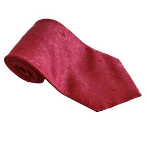 Pierre Cardin Mens Necktie 100% Silk Red Geometric 59"x3.75" - Picture 1 of 8
