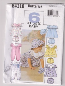 4110 BUTTERICK - DRESS JUMPSUIT PANTIES& HAT - Infant GIRLS Sz S/M/L/XL - Picture 1 of 2