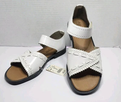 Vintage 90s Romano Leather White Open Toe Sandals Womens Size 7 NWT - Image 1 of 4