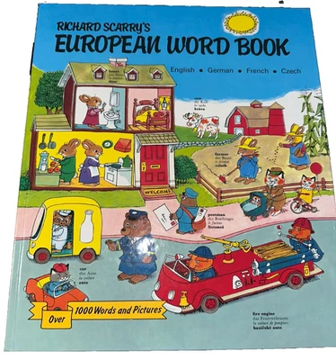 Richard Scarry’s European Word Book NEW - English French German Czech -Hardcover - Image 1 of 4