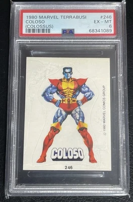 1980 Marvel Comics ROOKIE card PSA 6 COLOSSUS sticker #246 Terrabusi X MEN rc !! - Image 1 of 3