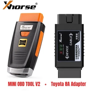 Xhorse Mini OBD Tool V2 with Toyota 8A H Chip Non-Smart Key All Key Lost Adapter - Picture 1 of 19