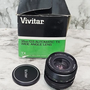 Lente Gran Angular Automática Vivitar 35mm 1:2.5 Montaje TX con Caja De Colección Japón - Imagen 1 de 11