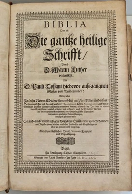 German Bible 1665 Biblia, Das Ist Die Gantze Heilige Schrift Dr. Martin Luther - Image 1 of 4