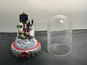 1998 The Coca-Cola Polar Bears Coca-Cola Cafe Franklin Mint Domed Sculpture - Picture 1 of 6