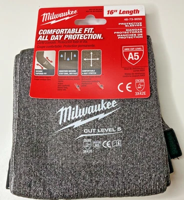 Funda protectora para brazo de Milwaukee 48-73-9050 - 16 pulgadas ASAI corte nivel 5 negro Foto 1 de 3