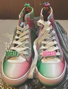 Zapatilla deportiva de caña alta WICKED rosa verde para mujer talla 8,5 ELPHABA GLINDA nueva con etiqueta - Imagen 1 de 6