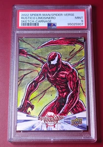 2022 Upper Deck Spider-Man 1/1 Carnage Sketch PSA 9 Rustico Limosinero Signed - Picture 1 of 2
