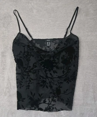 Camiseta sin mangas Velvet Burnout Cami para mujer XL negra oscura romántica vampiro bruja gótica cruda Foto 1 de 4