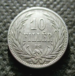 OLD COIN OF AUSTRIA-HUNGARY HABSBURG EMPIRE 10 FILLER 1894 FRANZ JOSEPH I - Picture 1 of 2