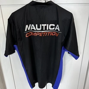 Nautica Competition Cycling Jersey Mens Medium Adult Blue Vintage 90s Shirt USA - Picture 1 of 6