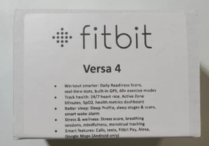Montre connectée Fitbit (FB523BKBK-FRCJK) Versa 4, noir**rayures, boîte blanche - Photo 1 sur 7