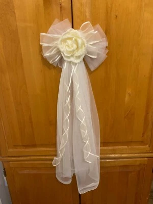 Свадебный бант из тюля цвета слоновой кости украшения 16 штук - Изображение 1 из 4