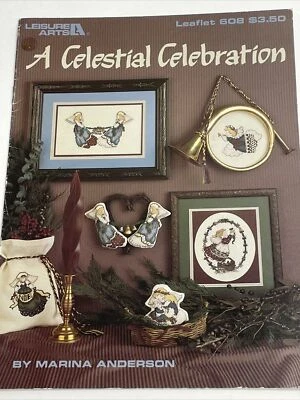Leisure Arts A Celestial Celebration Christmas Angels Cross Stitch Pattern 608 - Image 1 of 4