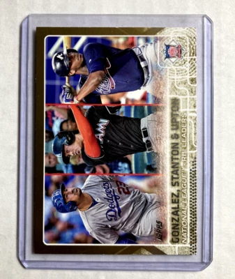 2015 Topps #349- Giancarlo Stanton/Gonzalez/Upton Gold Sp #'d/2015 Foto 1 de 2