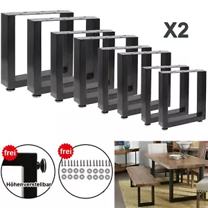 Tischgestell Tischkufen Tischbeine Tischfüße Tischkufe 80x40mm Stahl DIY - Bild 1 von 12
