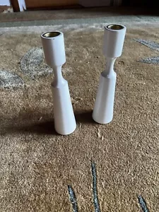 Brdr Rasmussen Copenhagen 2 Candle Holders White Wood - Picture 1 of 7