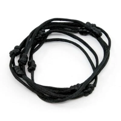 MA.CHICHA 5 bracelets NOIR à cordon chanceux kabbale faits main pour succès et chance