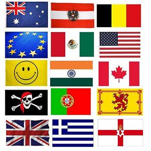 Large 5x3FT Country Flags National World Cup Football Rugby Olympics Sports UK