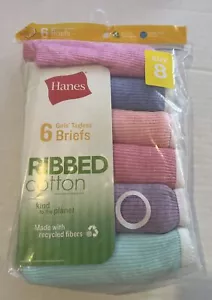 ⚡️Slip Mutandine Bambina Taglia 8 Intimo Cotone a Costine Super Morbido 6 Paia HANES - Foto 1 di 3