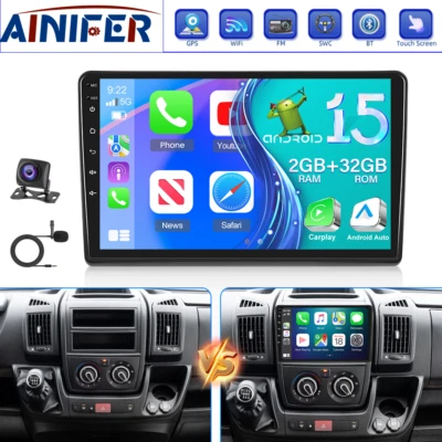 Android 15 Autoradio Für Fiat Ducato Peugeot Boxer Citroen Jumper Navi Kamera - Bild 1 von 4