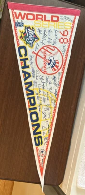 1998 NY New York Yankees World Series Champions MLB Baseball Pennant w/Names - Image 1 of 2