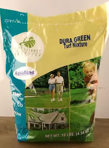 10lb Bag Turf Science Dura Green Turf Mixture Grass Seed, New S3 - Picture 1 of 7